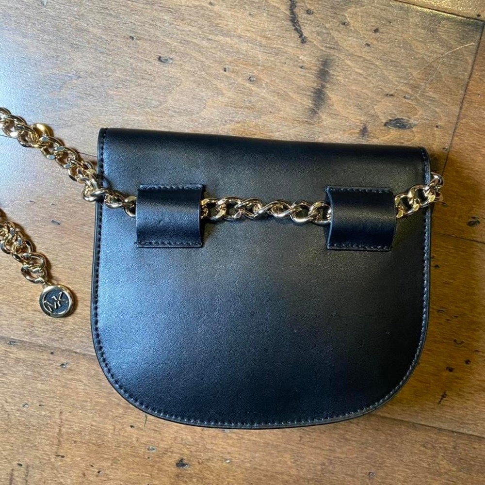 Michael Kors Black Belt Bag With Chain Strap - Picture 3 of 6